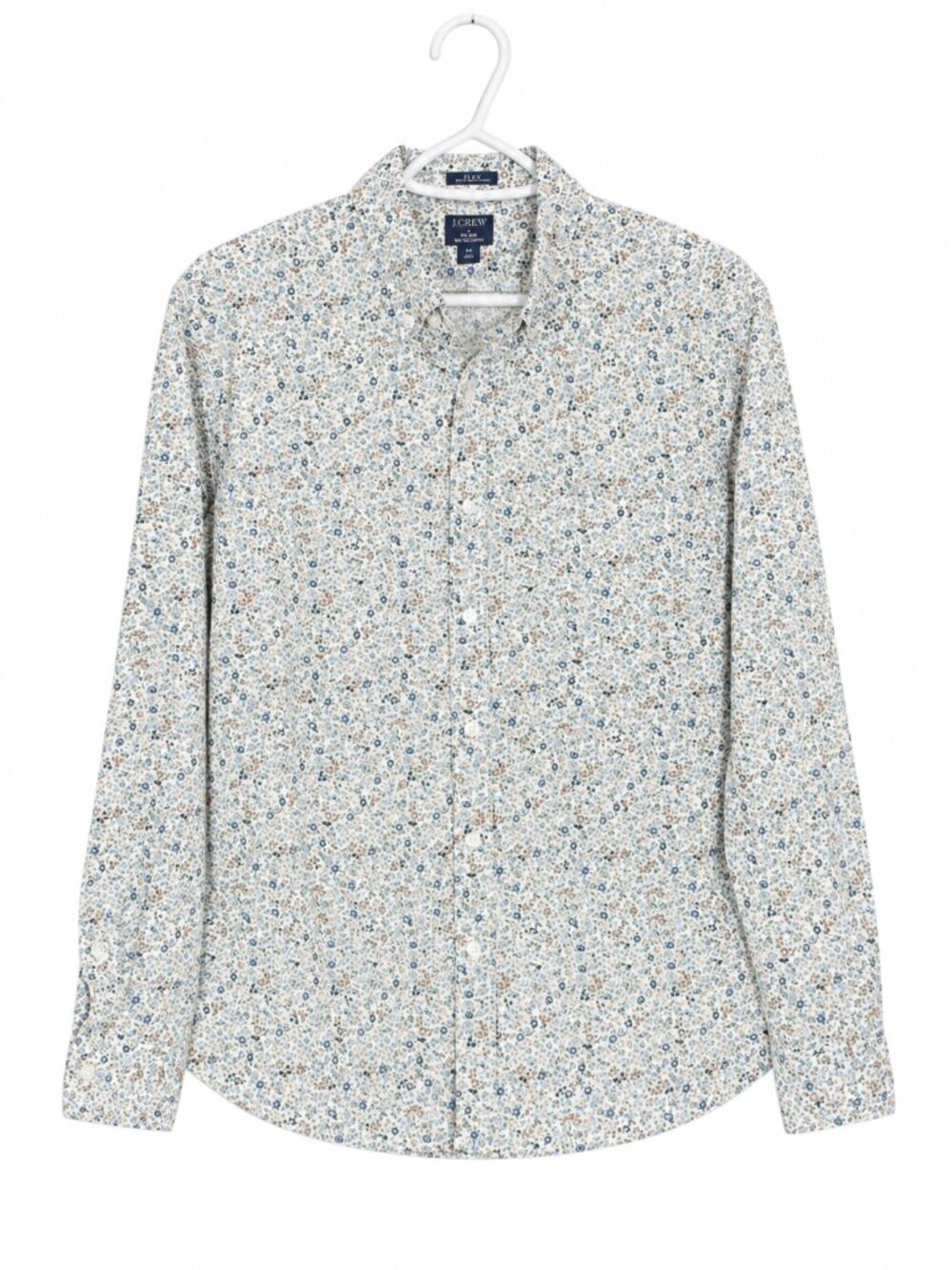 J. CREW FACTORY Preppy Coastal Floral Flex Casual Shirt Slim Untucked Size M